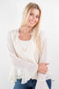 Sweet Ties Long Sleeve Tiered Ruffle Trim Sheer Blouse