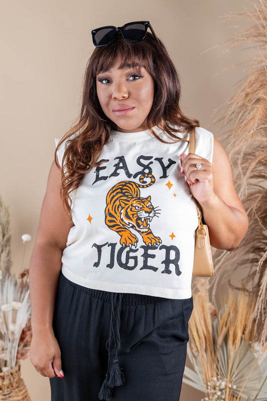 Easy Tiger Sleeveless Boxy Graphic Tee
