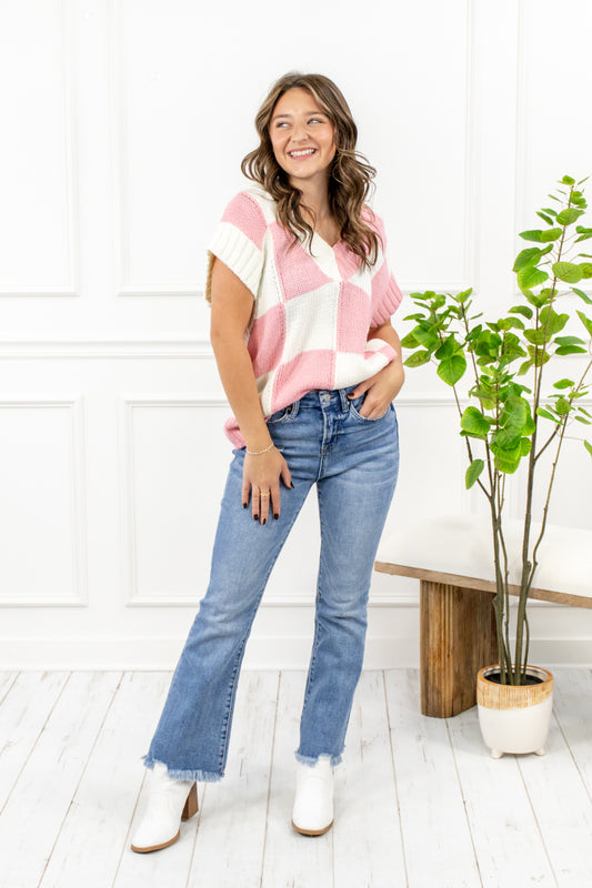 When in Rome Kick Flare Crop Mica Denim Jeans