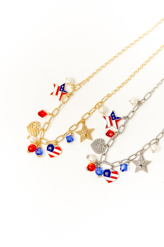Party In America Charm Necklace