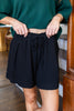 Sandy Horizon Lightweight Pleated Drawstring Waist Shorts