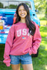 USA Vintage Varsity Cotton Blend Graphic Sweatshirt