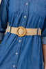 Denim Diva Belted A-Line Denim Midi Dress