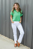 Dreamy Motion Short Sleeve Button Down Top