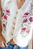 Fantasy Bloom Embroidered Floral Sleeveless Sweater Vest