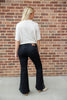 3 LENGTH Midnight Romance Lace Panel Flare Jeans