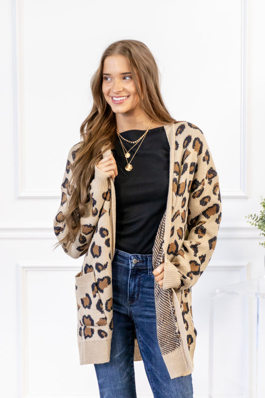 Spotted Charm Leopard Sweater Cardigan