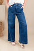 On A Roll Crop Dark Wash Ankle Trouser Jeans