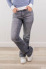 Smoke Show Gray Mid Rise Bootcut Jeans