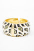 Safari Glam Leopard Hinged Bangle Bracelet