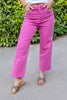 Pretty In Pink Tummy Control Crop Jeans