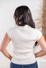 Feminine Flair Ribbed Mock Neck Button Down Top