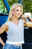 Crush Club Sleeveless Striped Sweater