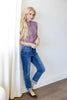 Check This Out Textured Mock Neck Checkered Top