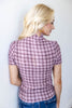 Check This Out Textured Mock Neck Checkered Top