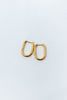 Sleek Luster Gold Oval Huggie Hoop Earrings