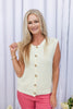 Bare Muse Button Down Sleeveless Top