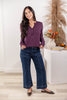 City Girl Chic Fleece Brushed Henley Top