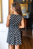Midnight Confetti Black Polka Dot A-Line Sleeveless Dress