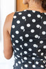 Midnight Confetti Black Polka Dot A-Line Sleeveless Dress