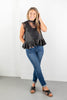 Love in Lace Satin & Lace Peplum A-Line Blouse