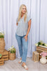 Midday Casual Short Sleeve Button Down Top