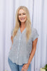Midday Casual Short Sleeve Button Down Top