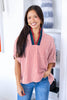All Lined Up Short Sleeve Top