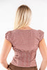 Wicked Sweet Plaid Puff Sleeve Button Front Cotton Top