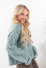 Easy Elegance Cable Knit Henley Sweater