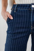 Cosmic Crush Metallic Pinstripe Wide Leg Jeans