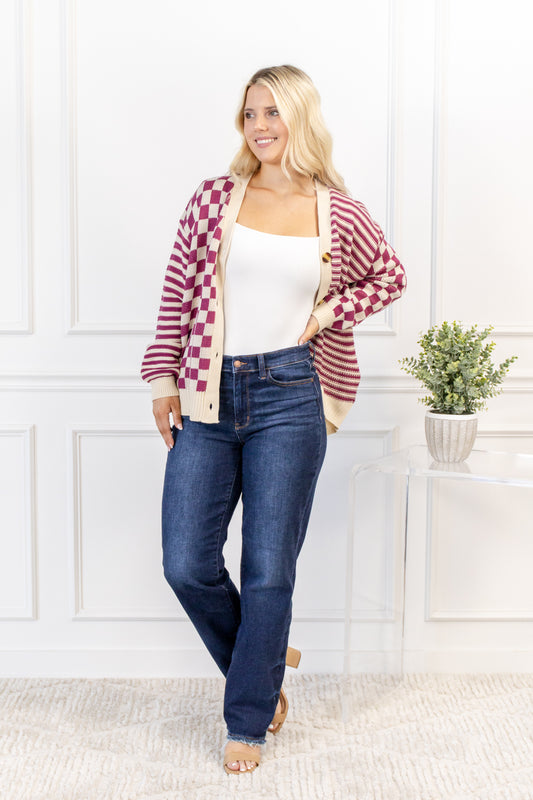 No Brainer Button Down Sweater Knit Cardigan