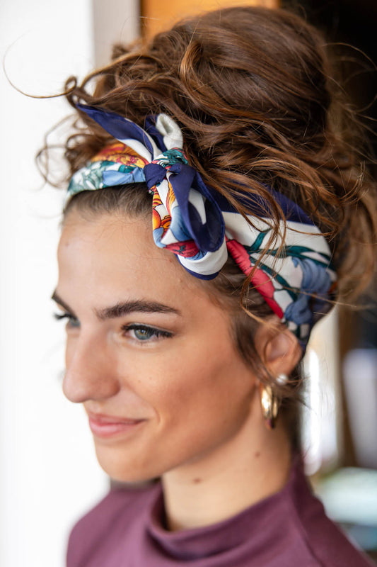 Secret Meadow Wildflower Satin Square Scarf