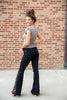 3 LENGTH Midnight Romance Lace Panel Flare Jeans