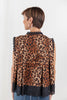Fierce & Fancy Leopard Lace Trim Button Front Top