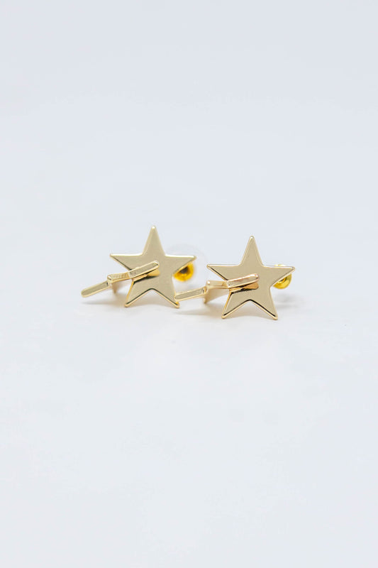 Falling Stars Layered Gold Earrings