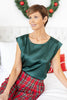 Polished Princess Satin Cap Sleeve Blouse