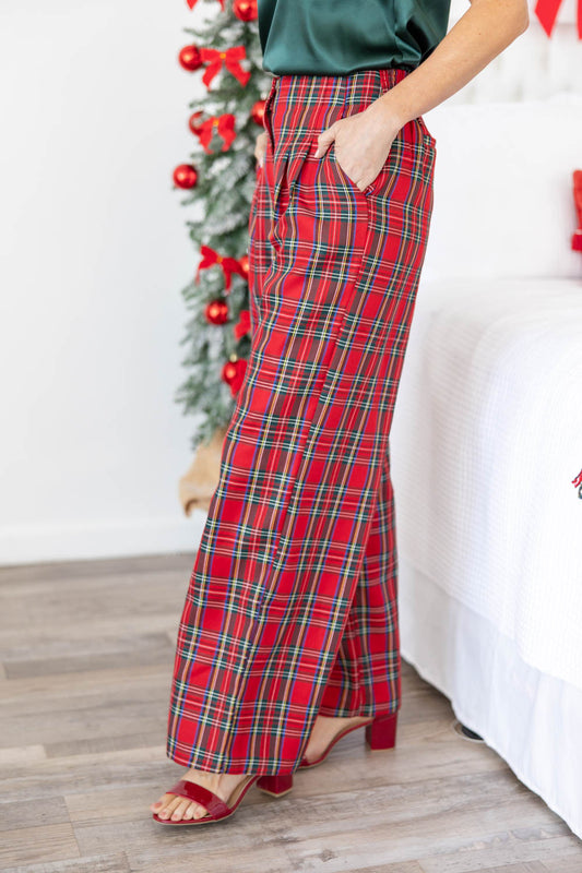 Checked Out Tartan Plaid Wide Leg Trousers