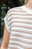 Soft Stripe Open Weave Ribbed Striped Knit Top