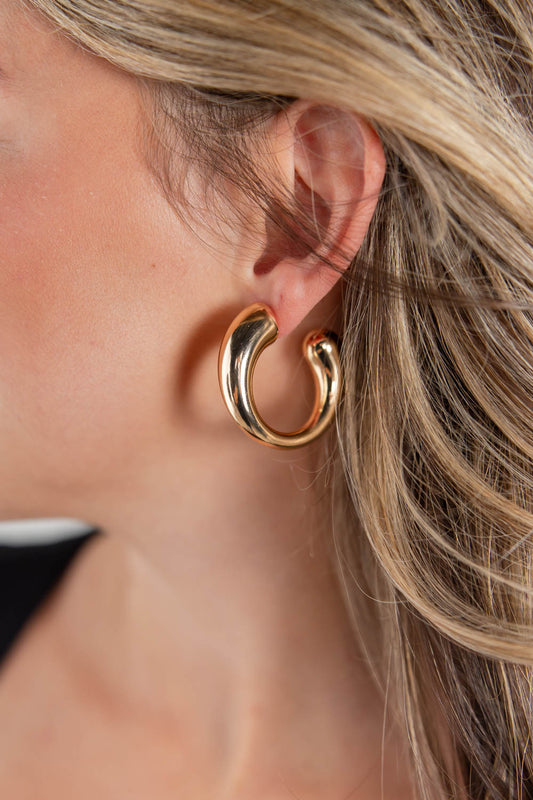 Golden Fortune Chunky Gold Hoop Earrings
