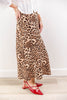 Wild Instinct Leopard Print Satin Midi Skirt