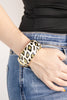 Safari Glam Leopard Hinged Bangle Bracelet