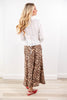 Wild Instinct Leopard Print Satin Midi Skirt