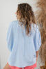 Classy & Sassy Sky Blue Vertical Striped Dolman Top