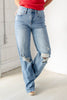 Hidden Gem High Rise Wide Leg Distressed Jeans