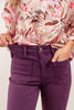 Grape Expectations Wide Leg Plum Patch Pocket Jeans