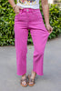 Pretty In Pink Tummy Control Crop Jeans