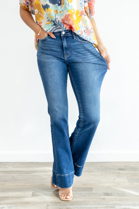 Stylish Step Trouser Hem Bootcut Vervet Jeans