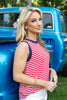 Liberty Lines Red White & Blue Striped Tank Top