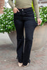 3 LENGTH Midnight Romance Lace Panel Flare Jeans